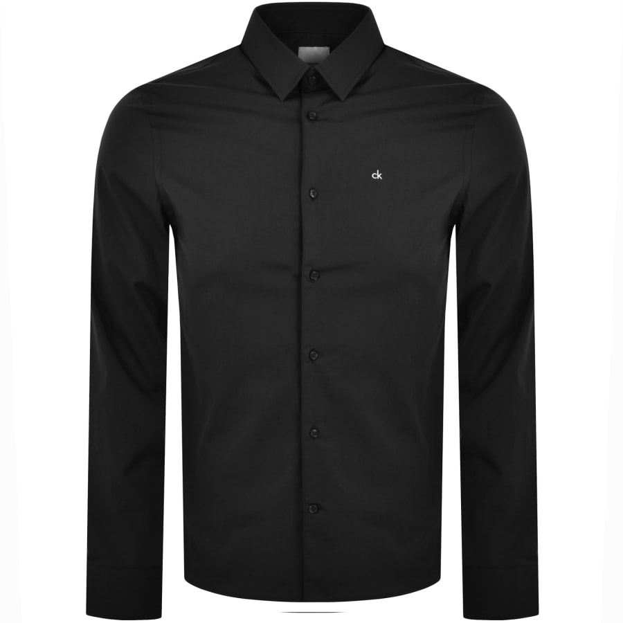 Calvin Klein Poplin Long Sleeve Shirt Black