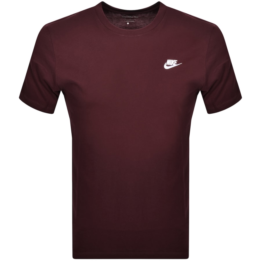 Nike Crew Neck Club T Shirt Burgundy Mainline Menswear Denmark