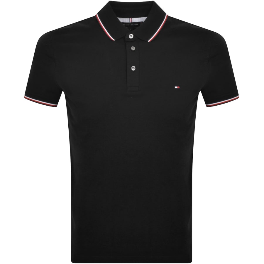 Tommy Hilfiger 1985 Tipped Polo T Shirt Black Mainline Menswear Denmark