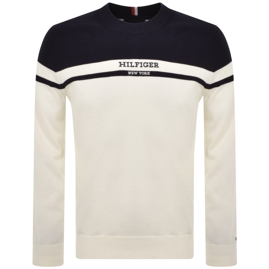 Cream tommy hilfiger jumper 2025