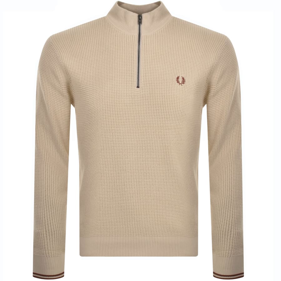 Beige half zip jumper deals