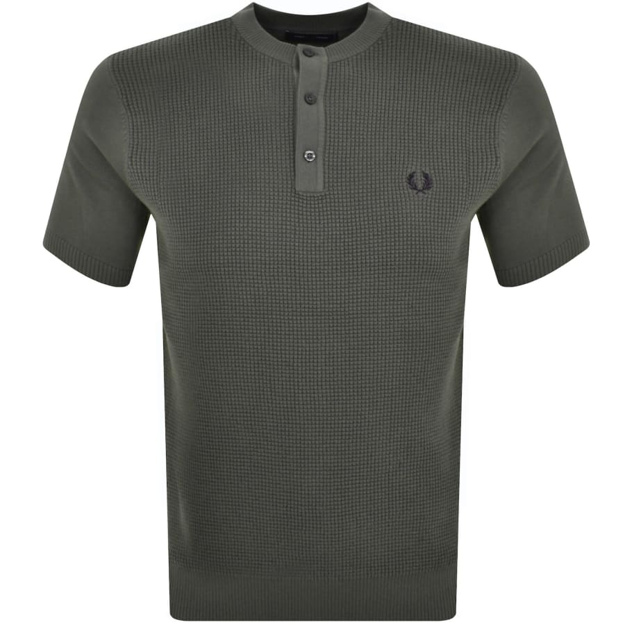 Fred perry waffle knit polo top