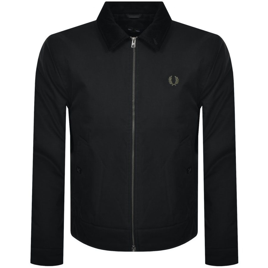 Fred perry black bomber jacket on sale