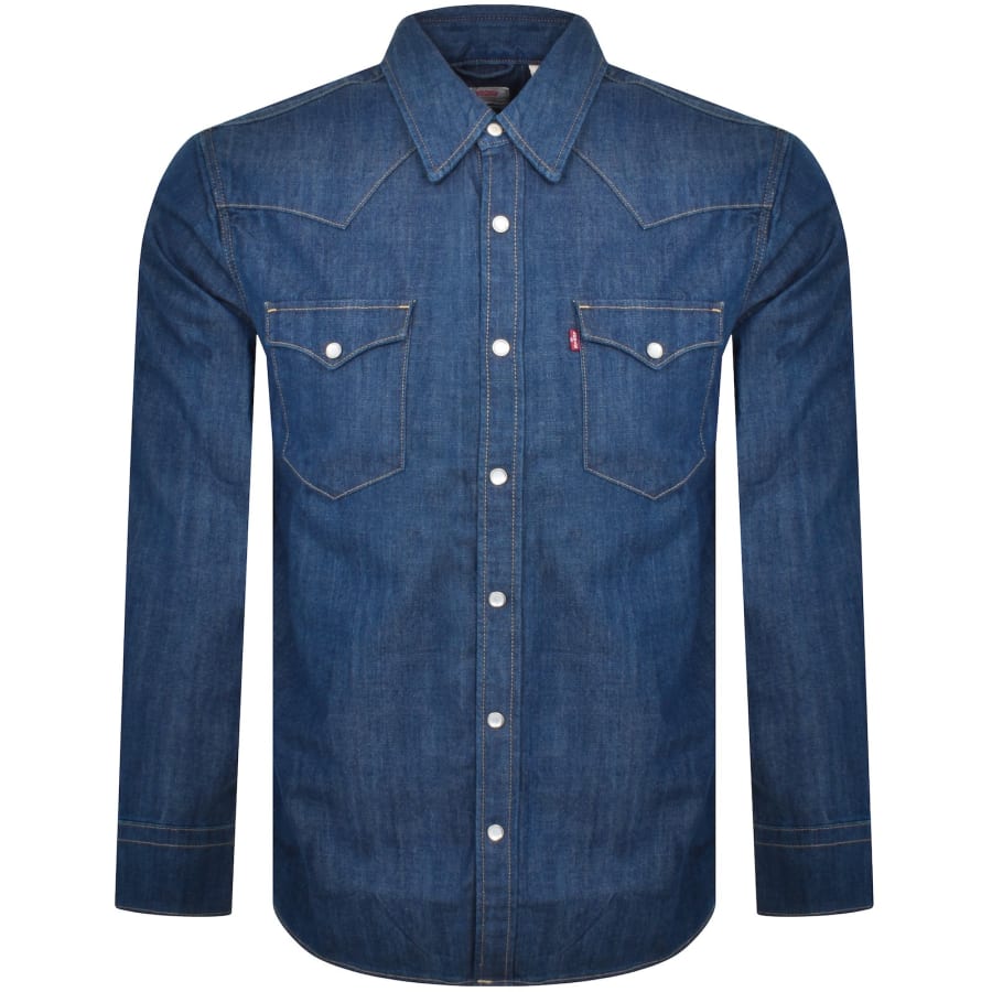 Levis Barstow Denim Long Sleeve Shirt Blue