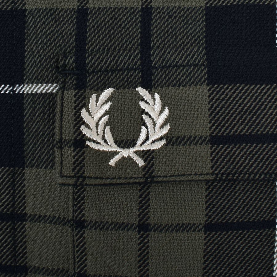 Image number 3 for Fred Perry Check Overshirt Green