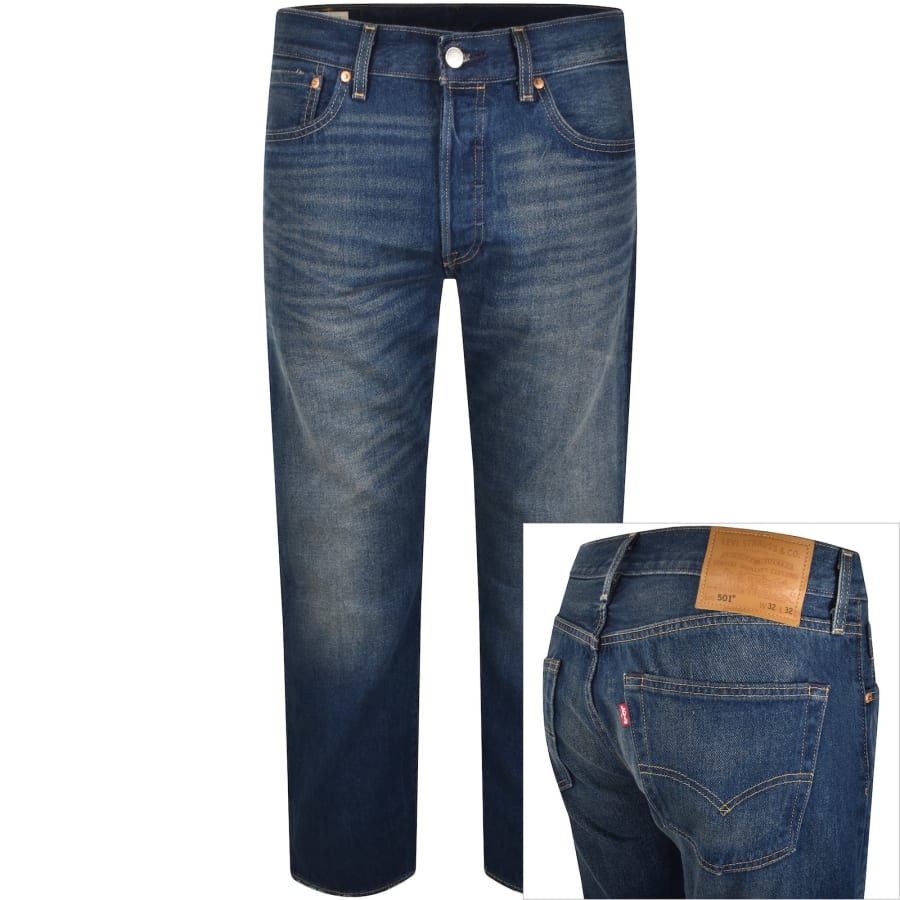 Levis 501 Original Fit Jeans Dark Wash Blue Mainline Menswear Denmark