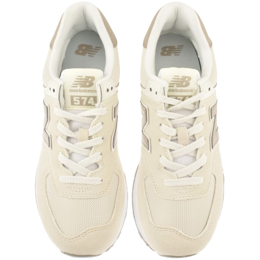 Beige new balance trainers hot sale