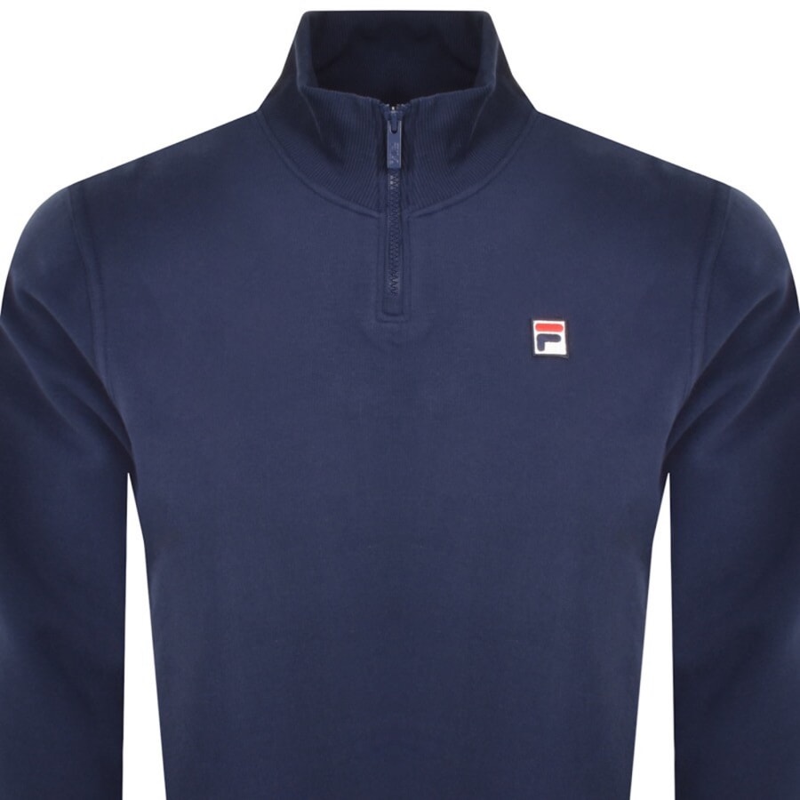Image number 2 for Fila Vintage Ramy Quarter Zip Sweatshirt Navy