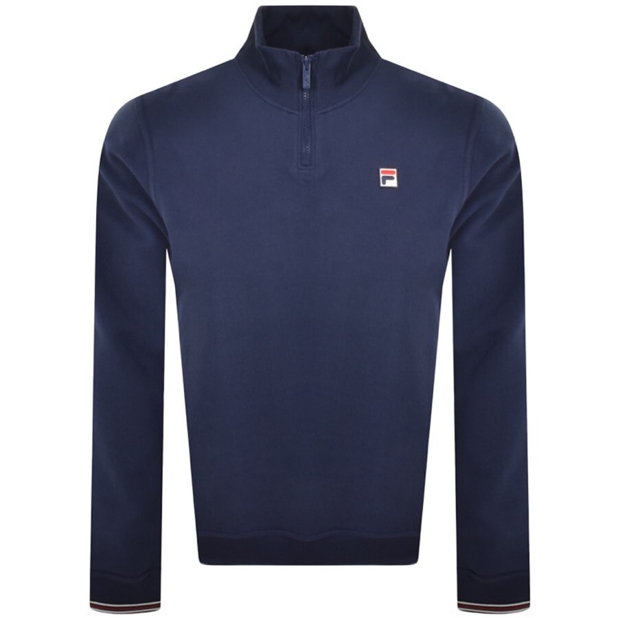 Image number 1 for Fila Vintage Ramy Quarter Zip Sweatshirt Navy