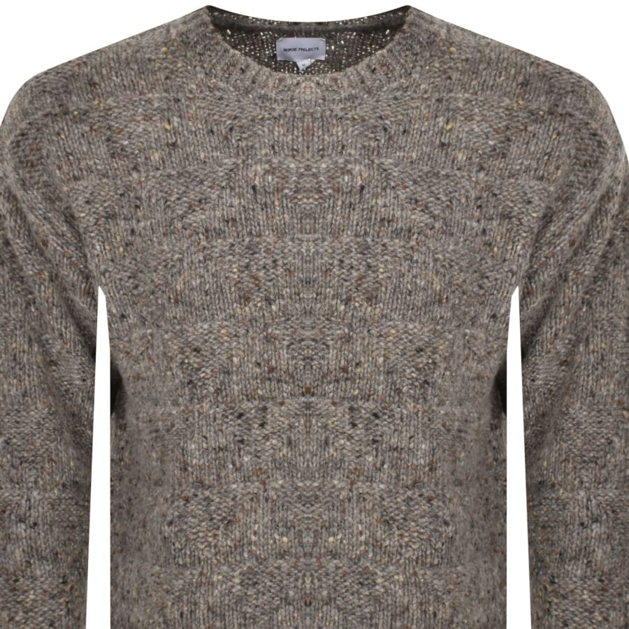Image number 2 for Norse Projects Jonas Donegal Diamond Jumper Grey