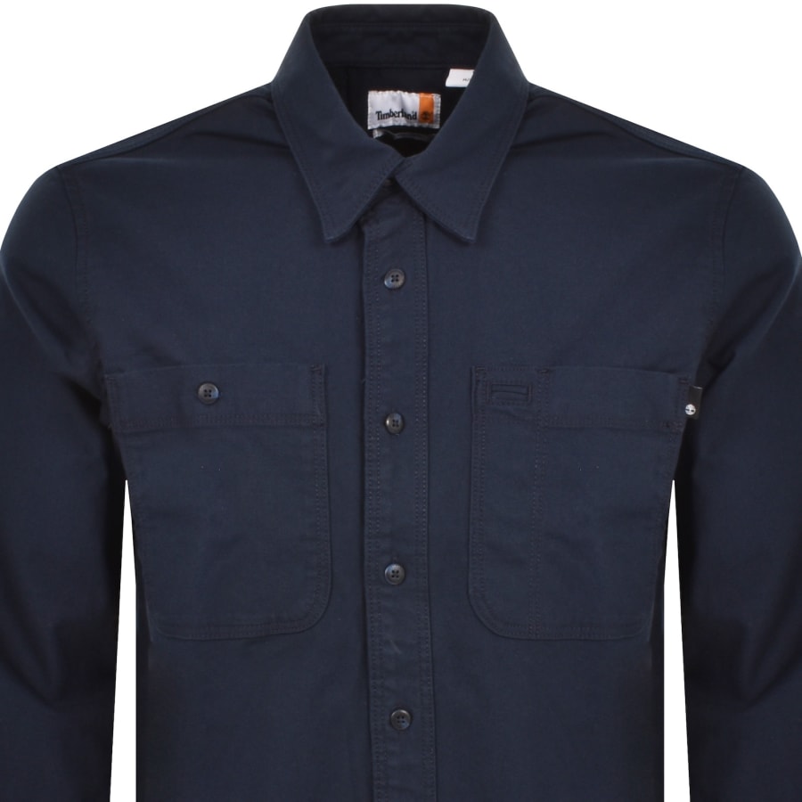 Image number 2 for Timberland Windham Twill Overshirt Jacket Navy