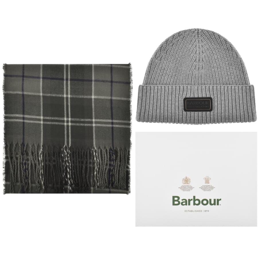 Barbour International Beanie And Scarf Gift Set