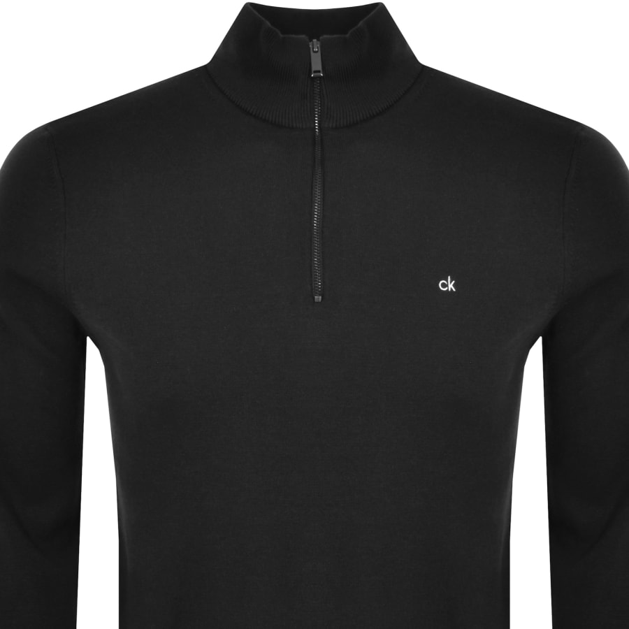 Calvin Klein Quarter Zip Jumper Black Mainline Menswear