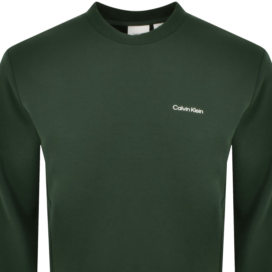 Image number 2 for Calvin Klein Micro Logo Repreve Sweatshirt Green