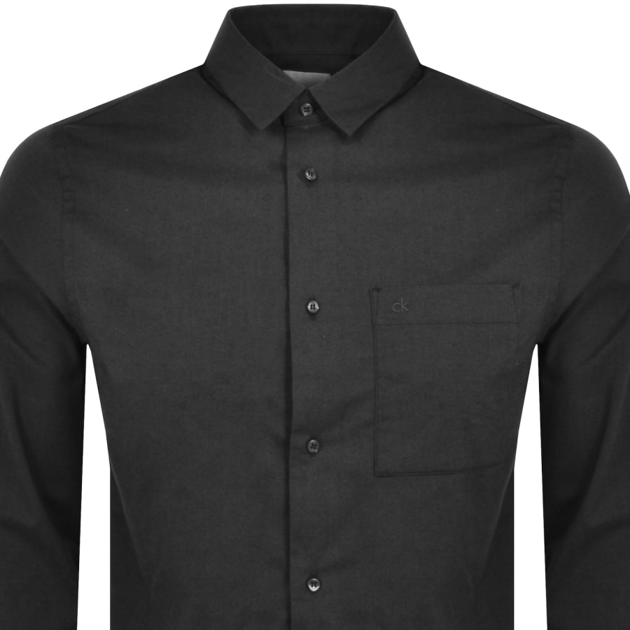 Image number 2 for Calvin Klein Regular Fit Flannel Shirt Grey