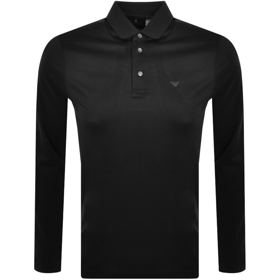 Armani long sleeve polo black 2025