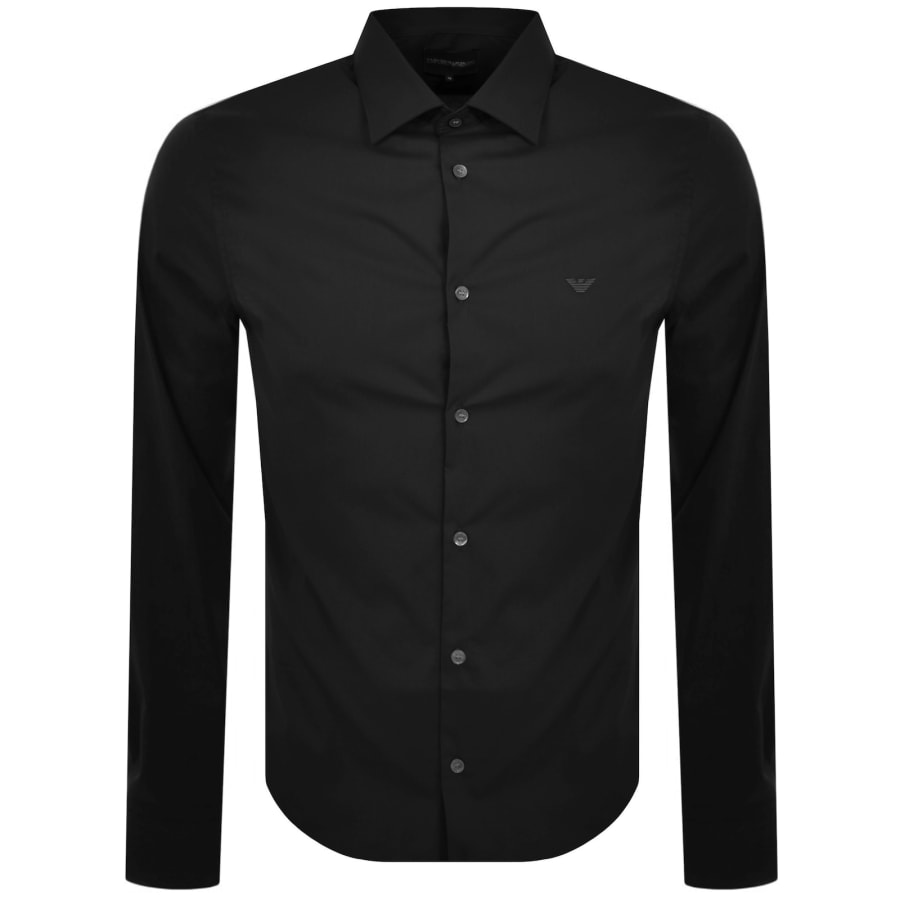 Armani black long sleeve shirt outlet