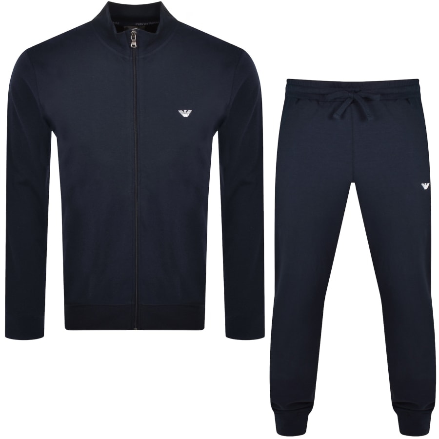 Emporio armani lightweight lounge tracksuit navy deals