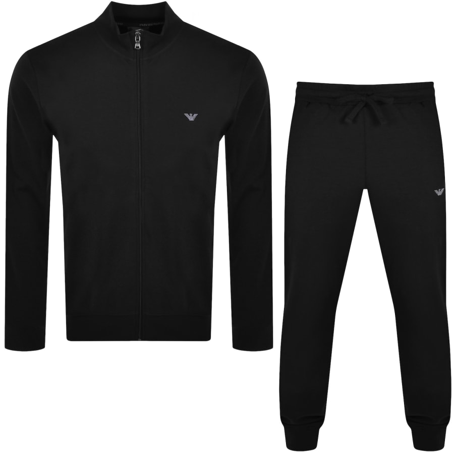 Emporio Armani Full Zip Pyjama Loungewear Set Blac Mainline Menswear