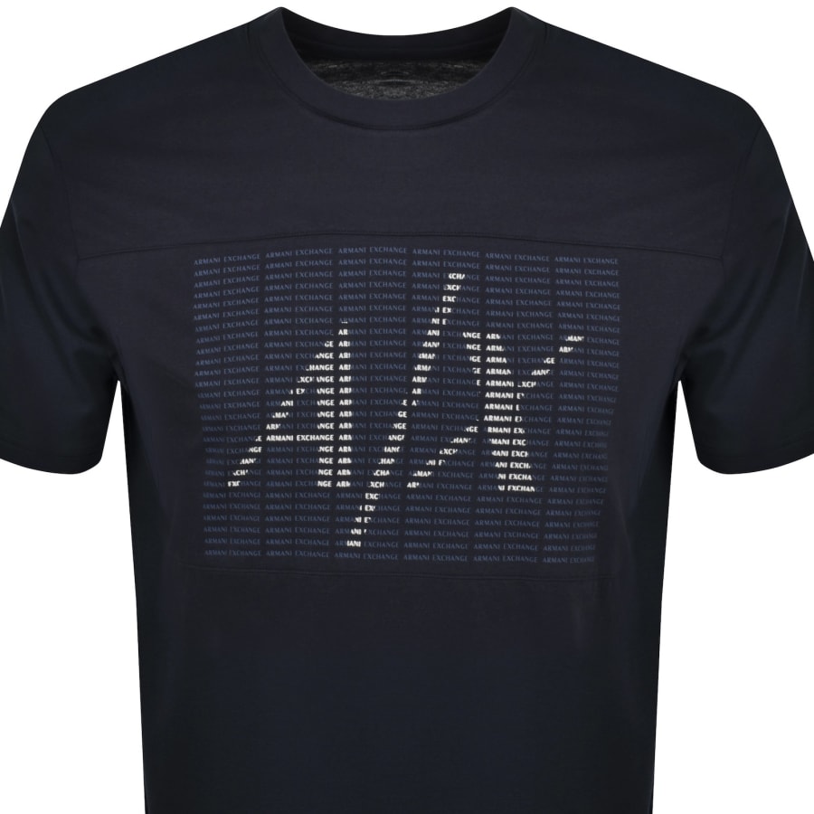 Armani exchange crew neck logo t shirt black deals