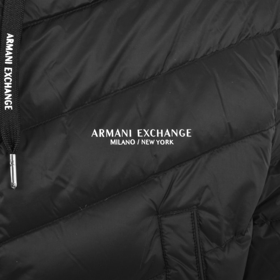 Armani Exchange Hooded Down Jacket Black