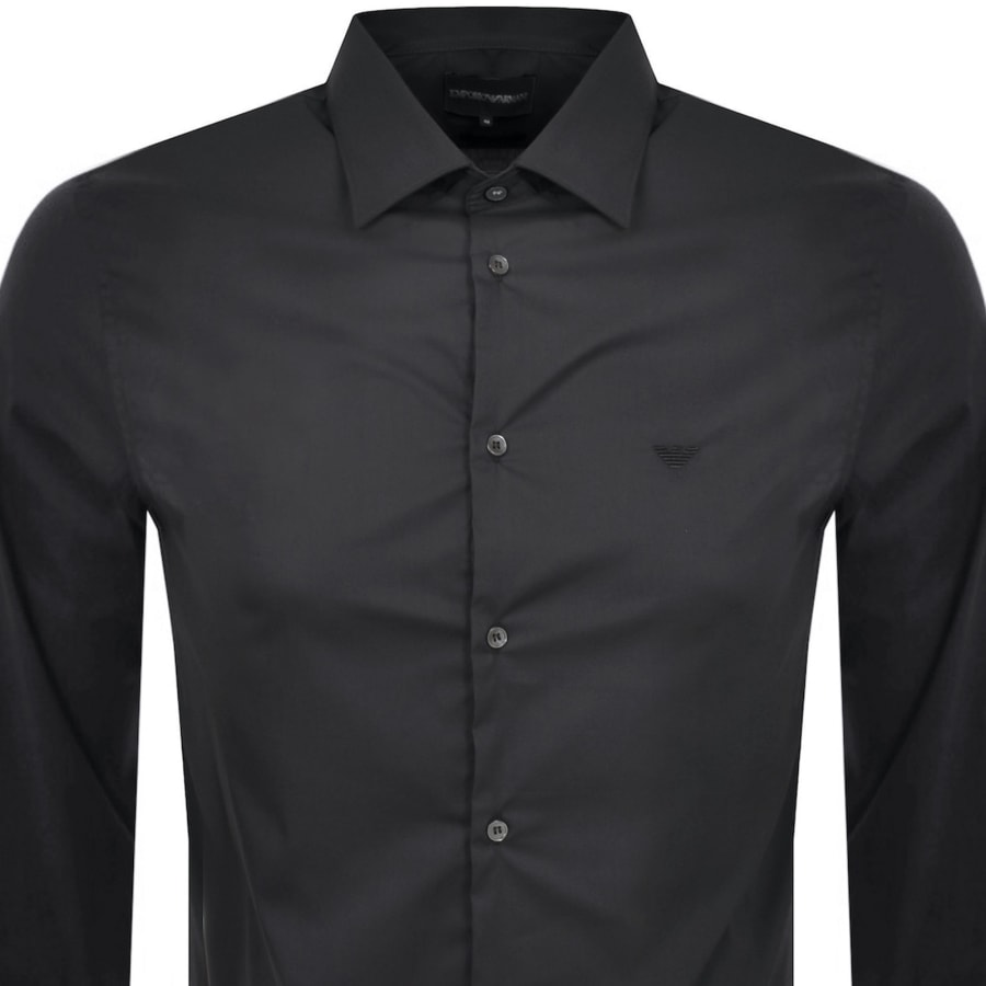 Image number 2 for Emporio Armani Logo Long Sleeve Shirt Grey