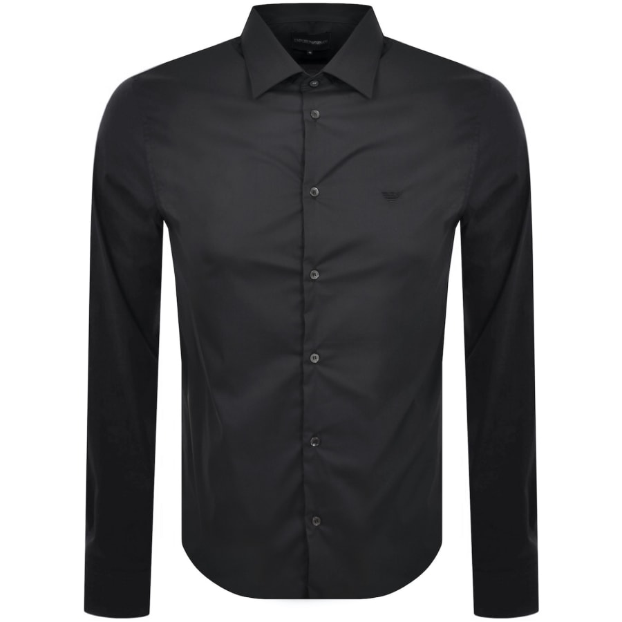 Image number 1 for Emporio Armani Logo Long Sleeve Shirt Grey