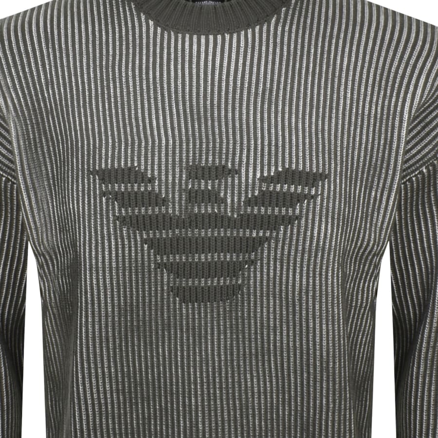 Emporio Armani Striped Jumper Grey Mainline Menswear