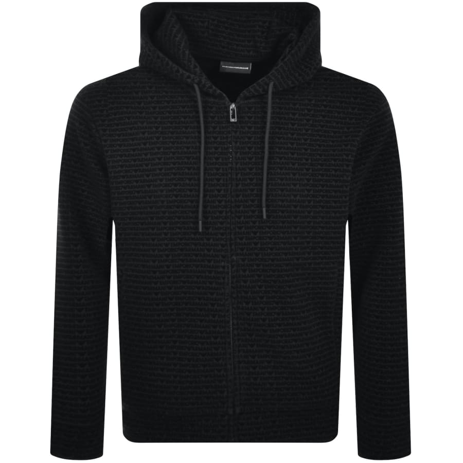 Emporio Armani Logo Zip Up Hoodie Black XL