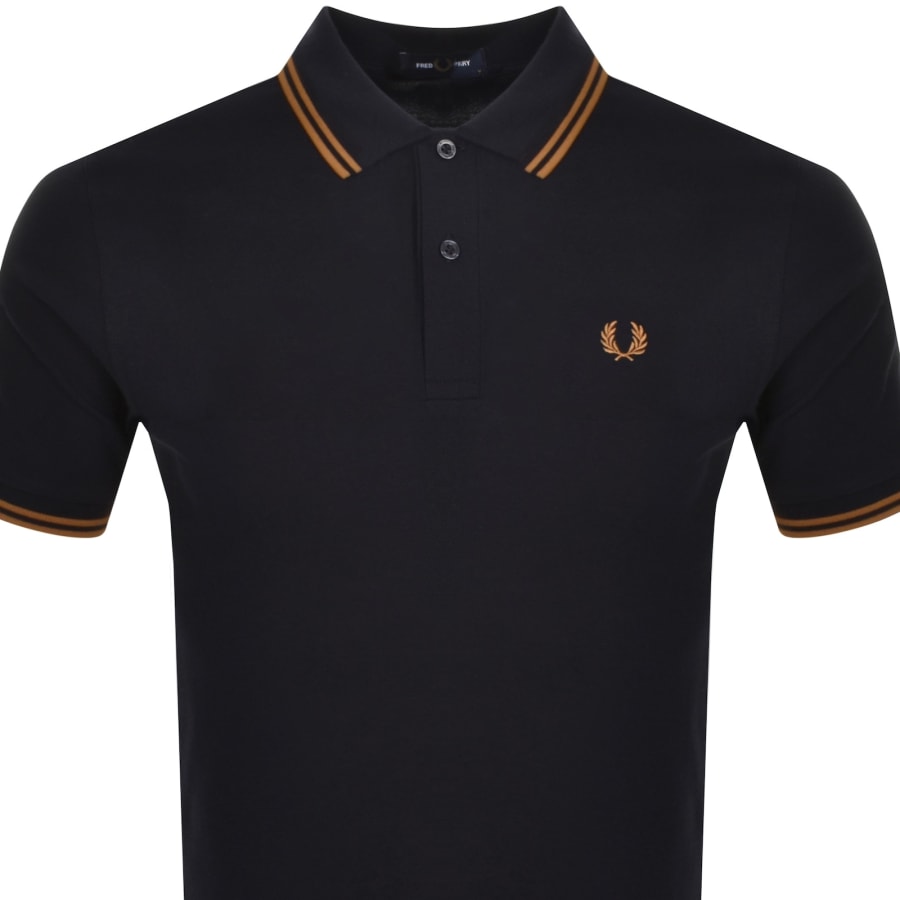 Image number 2 for Fred Perry Twin Tipped Polo T Shirt Navy