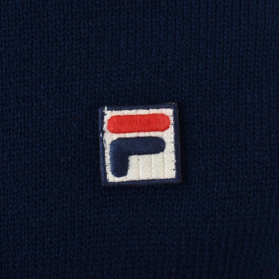 Mens Fila Blue Harrison Knitted 1 4 Zip Jumper