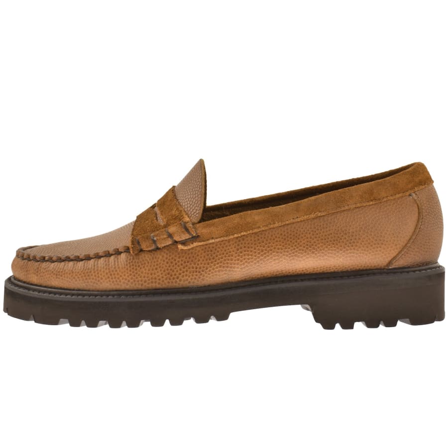 Bass Weejuns Men s Larson Lug Soft Grain Loafer in Mid Brown Textured Leather Size UK 11 END Clothing