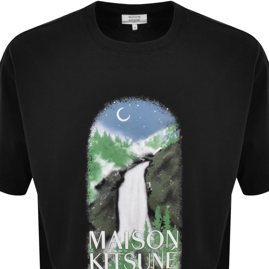 Image number 2 for Maison Kitsune Waterfall Oversized T Shirt Black