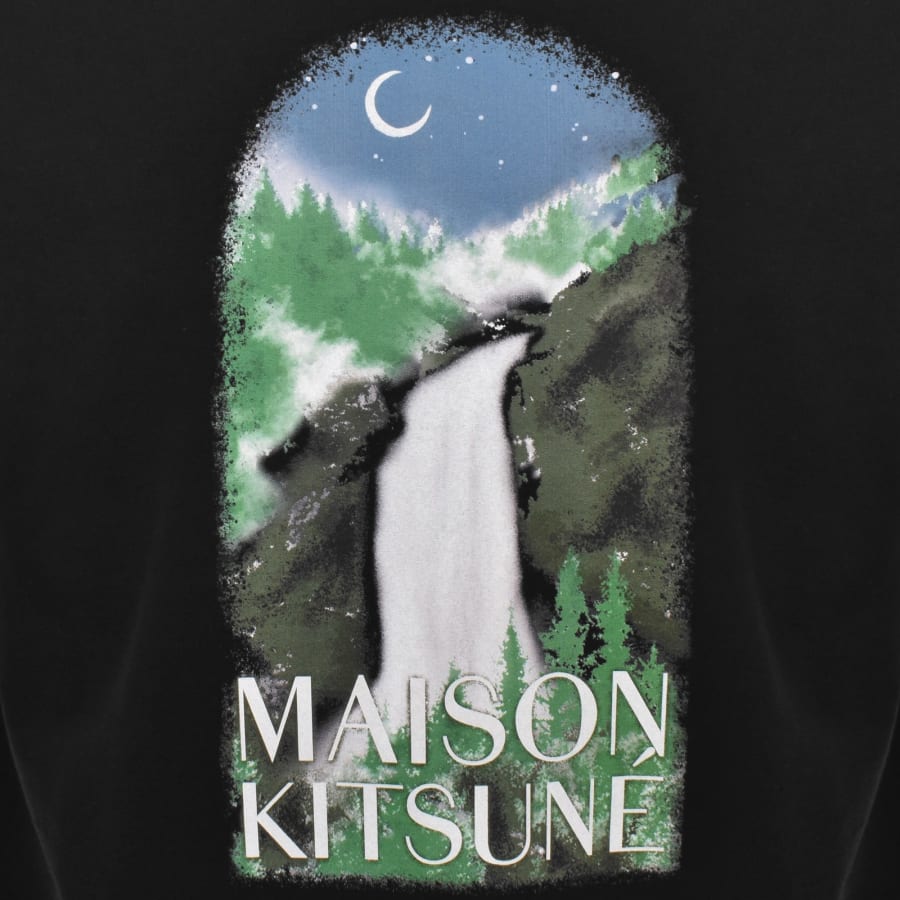 Image number 3 for Maison Kitsune Waterfall Oversized T Shirt Black