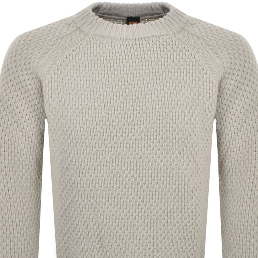 Image number 2 for BOSS Armstrong Wool Knit Jumper Beige