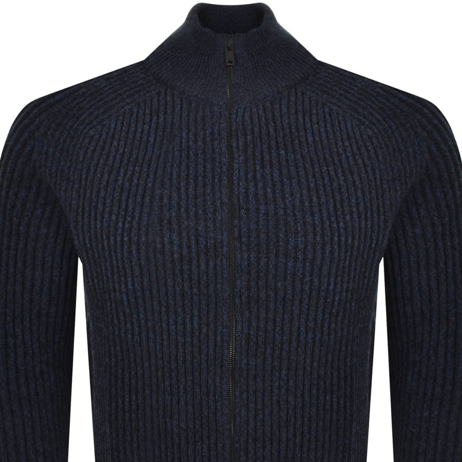 Image number 2 for BOSS Kostellar Full Zip Wool Jumper Blue
