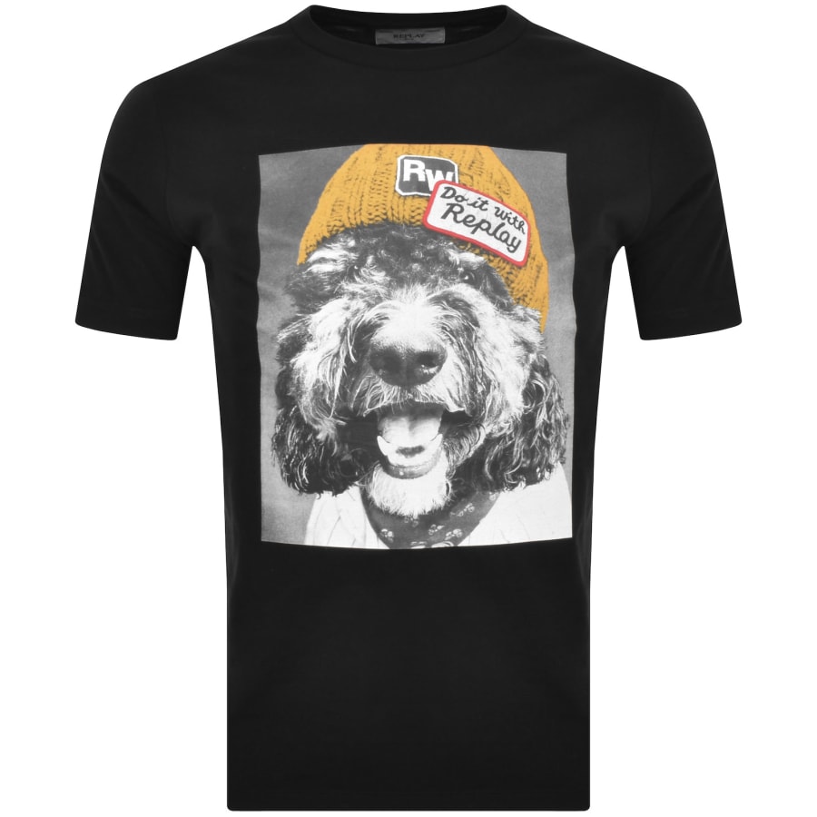 Image number 1 for Replay Graphic T Shirt Black
