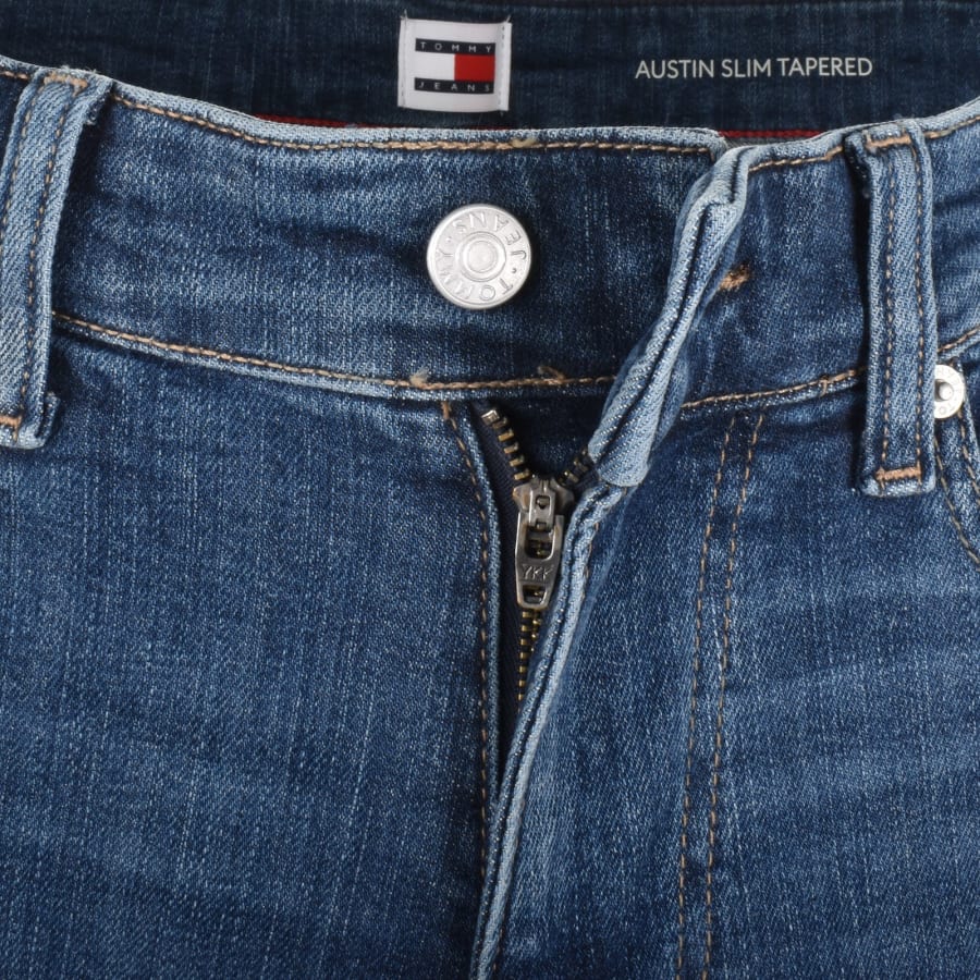 Tommy Jeans Mens Austin Whiskered Tapered Fit Jeans Denim Dark