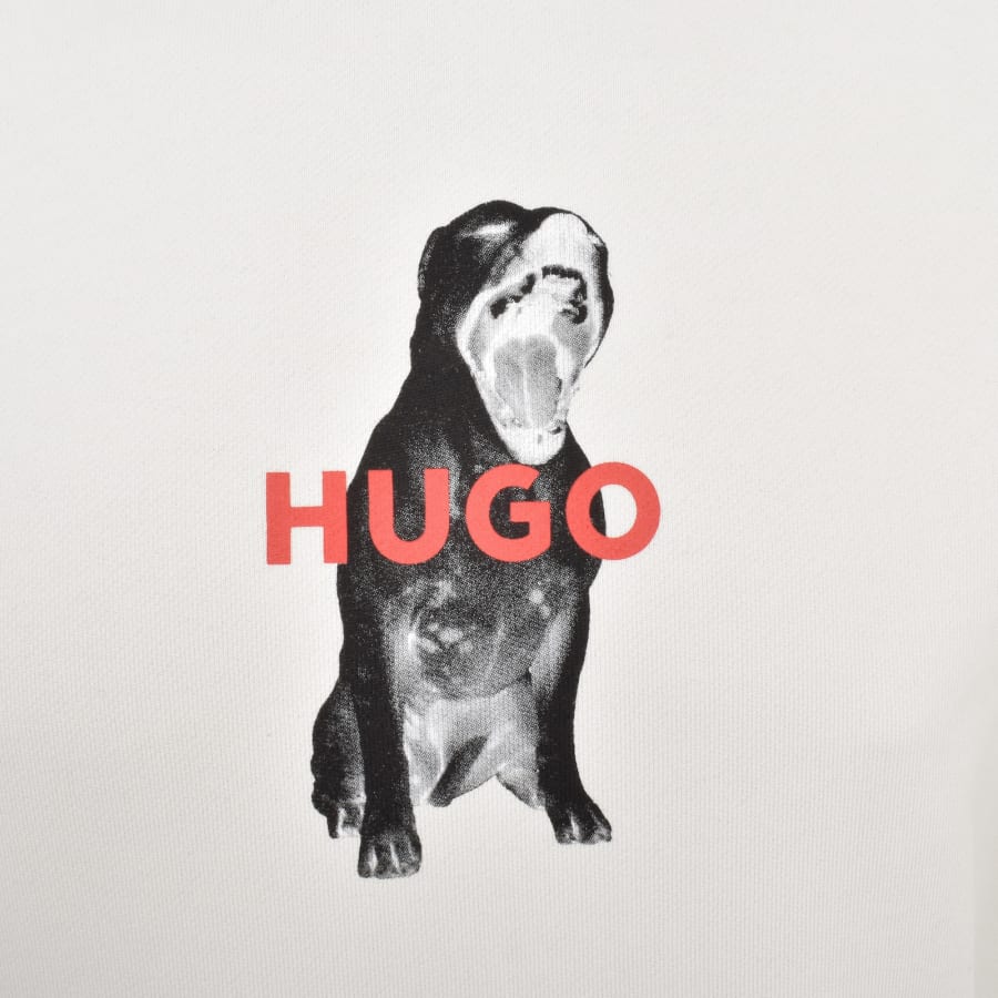 Image number 4 for HUGO Dartchon Hoodie White
