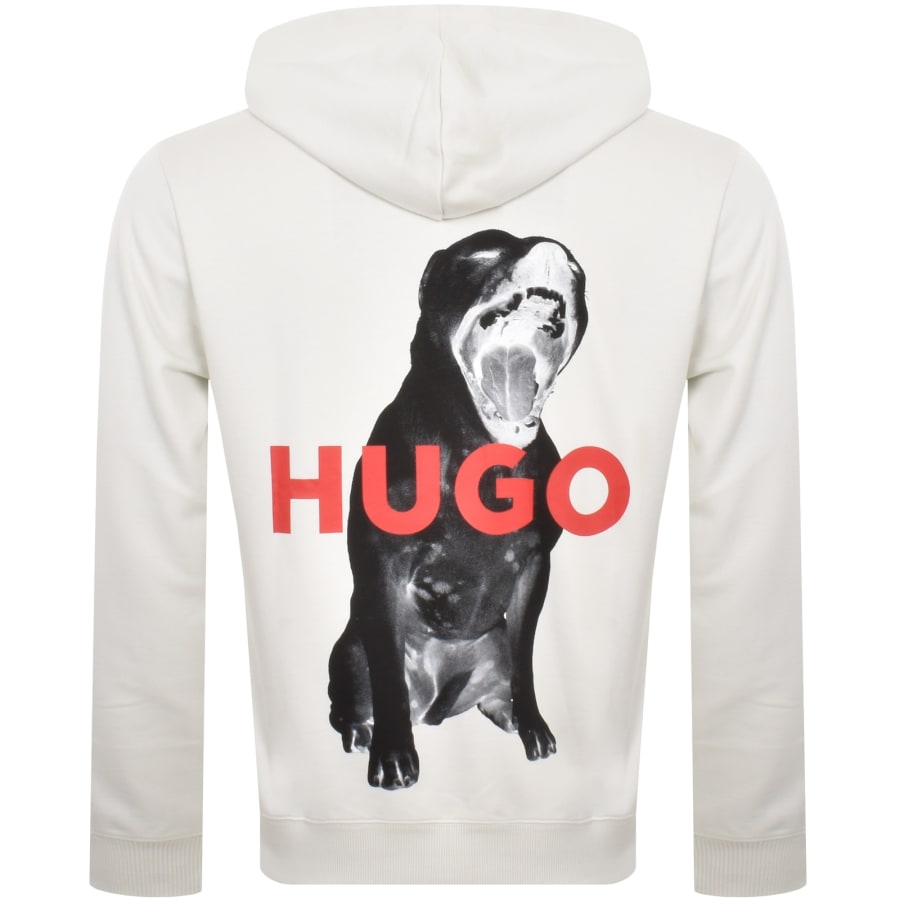 Image number 5 for HUGO Dartchon Hoodie White