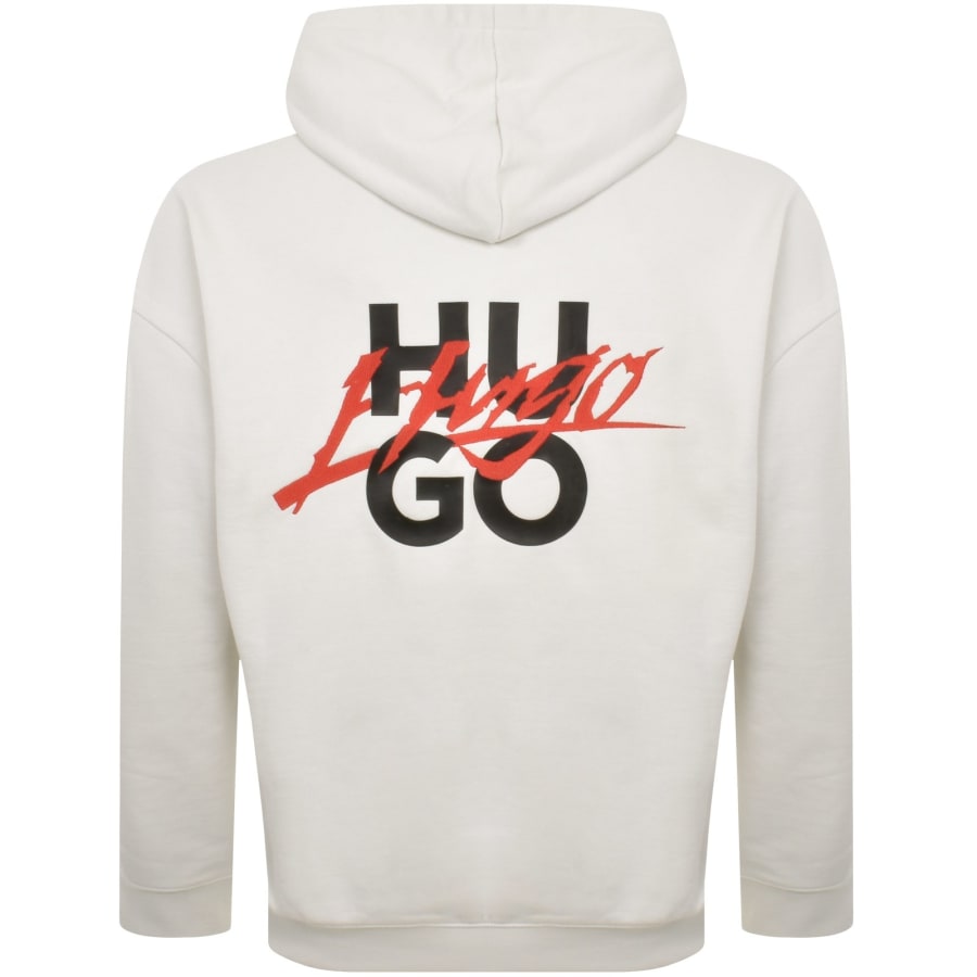 Image number 5 for HUGO Diogolong Hoodie Off White