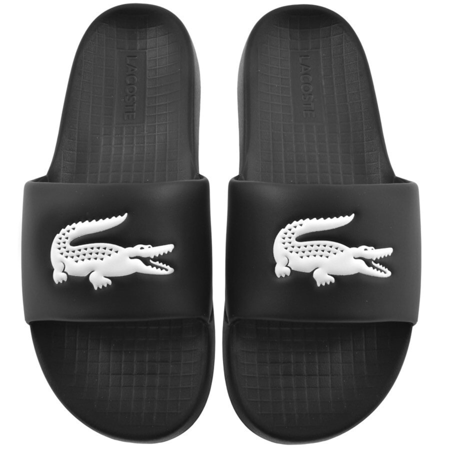 Black lacoste sliders outlet