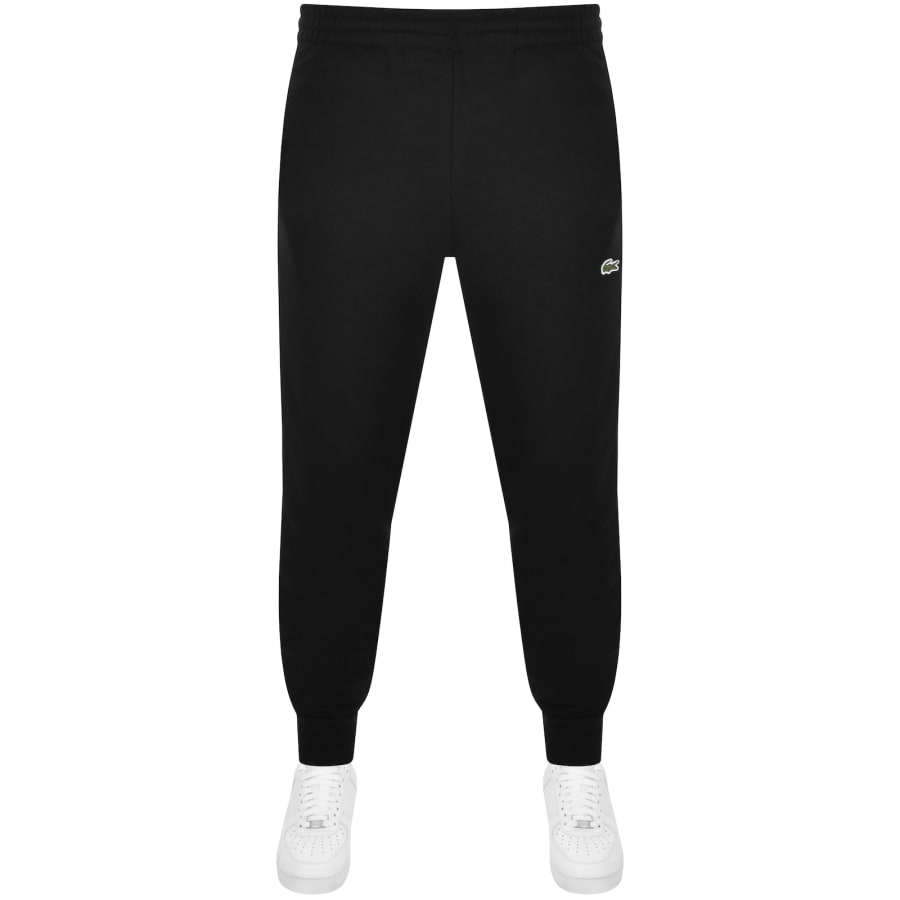 Black lacoste joggers sale