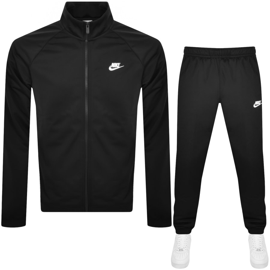 nike club tracksuit black