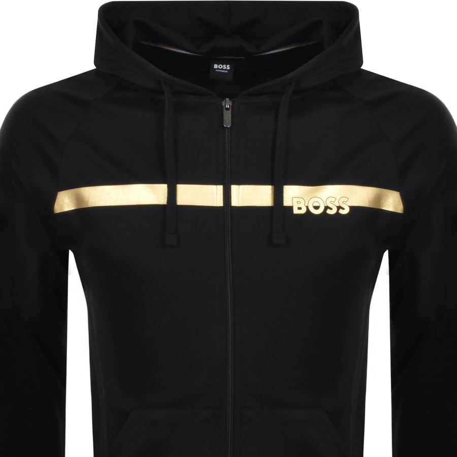 Boss Authentic Full Zip Hoodie Black Gold L