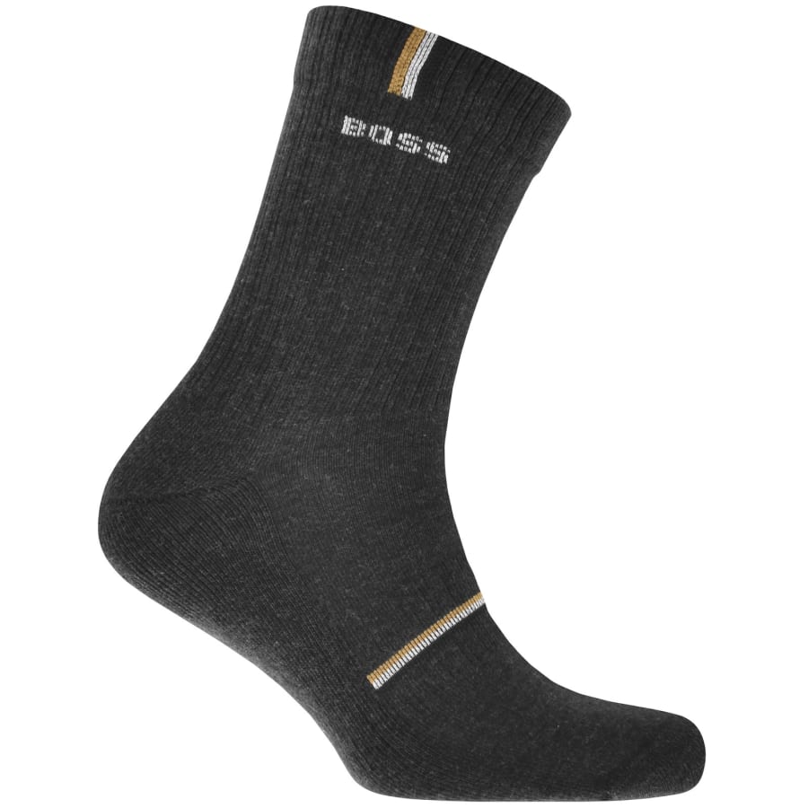 BOSS 3 Pack Quarter Length Rib Socks Mainline Menswear Denmark