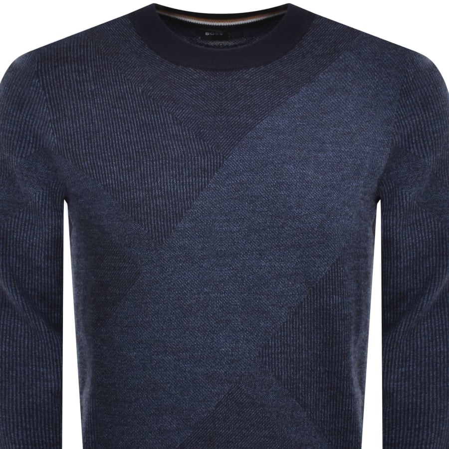 Image number 2 for BOSS H Eclaus Knit Jumper Dark Blue