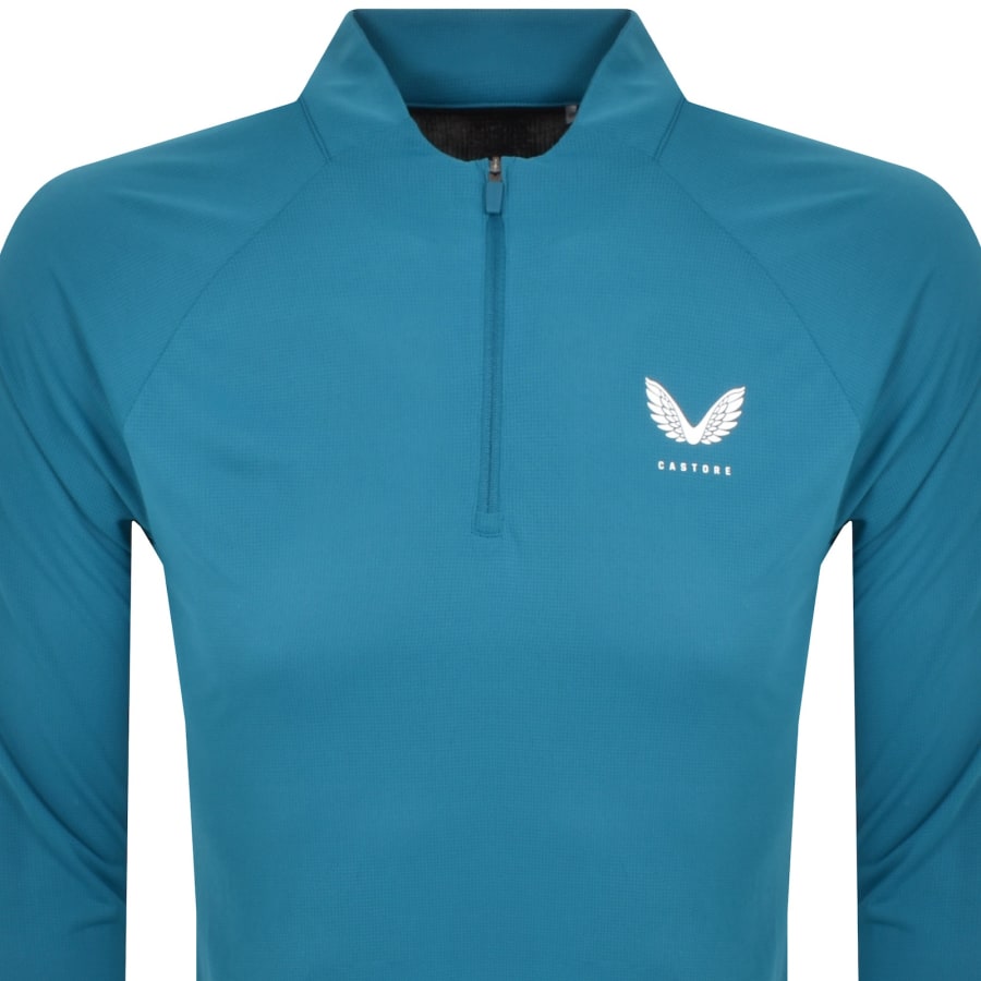 Image number 2 for Castore Lightweight Quarter Zip Sweatshirt Blue