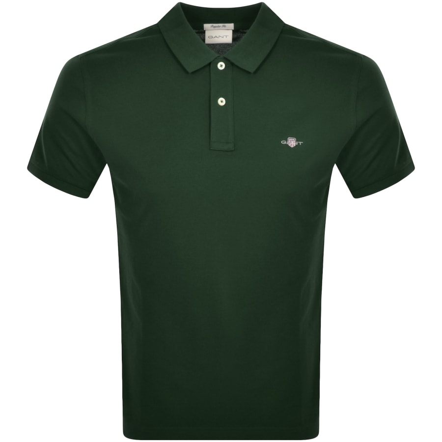 Gant Regular Shield Pique Polo T Shirt Green