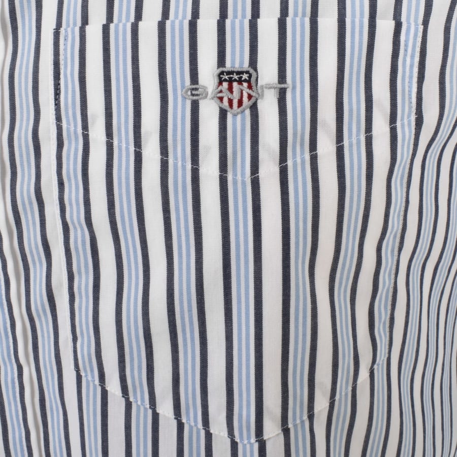 Image number 3 for Gant Poplin Stripe Shirt Blue